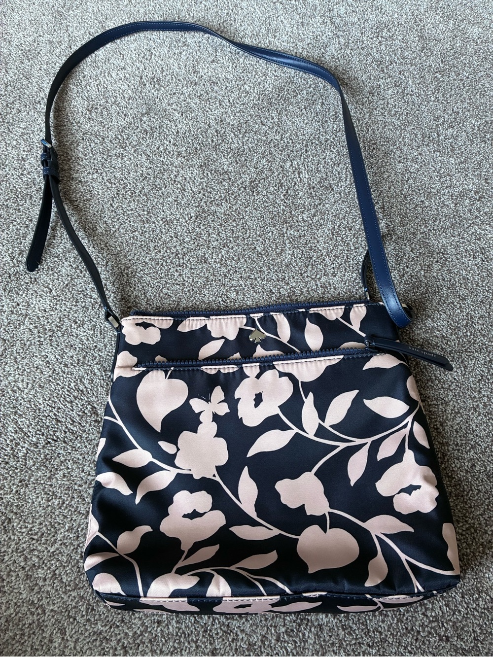 kate spade Navy and Pale Pink Floral Crossbody Bag
